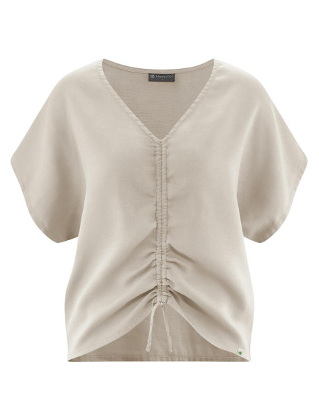 Hanfbluse V-Ausschnitt 