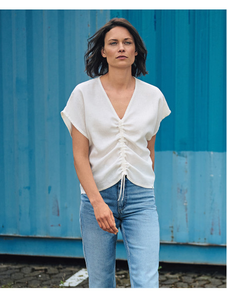 Hanfbluse V-Ausschnitt 