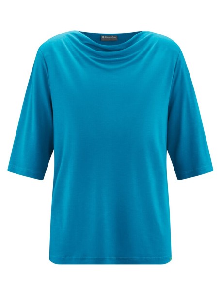 Hanf-Lyocell Wasserfallshirt mit halblangem Ärmel