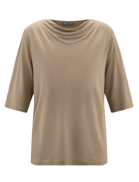 Hanf-Lyocell Wasserfallshirt mit halblangem Ärmel