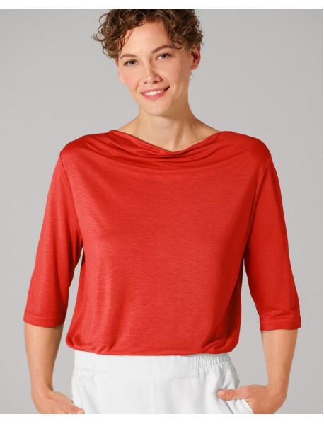 Hanf-Lyocell Wasserfallshirt mit halblangem Ärmel