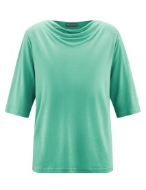 Hanf-Lyocell Wasserfallshirt mit halblangem Ärmel