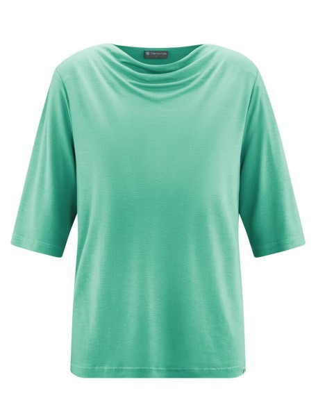Hanf-Lyocell Wasserfallshirt mit halblangem Ärmel