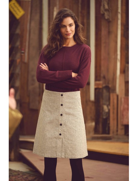 Elin Pepita Damenrock aus Hanf & Bio-Baumwolle