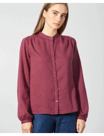 Stehkragenbluse aus Hanf