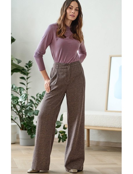NADYA – Langarmshirt mit drapiertem Stehkragen aus Hanf-Lyocell