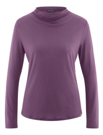 NADYA – Langarmshirt mit drapiertem Stehkragen aus Hanf-Lyocell
