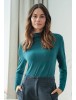 NADYA – Langarmshirt mit drapiertem Stehkragen aus Hanf-Lyocell