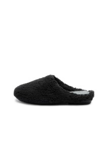 Bio-Baumwolle Hausschuh vegan Schwarz – Furry Homeslipper
