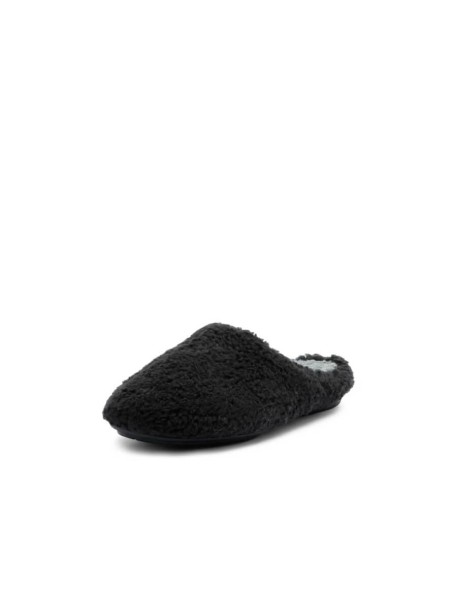 Bio-Baumwolle Hausschuh vegan Schwarz – Furry Homeslipper