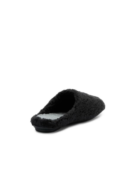 Bio-Baumwolle Hausschuh vegan Schwarz – Furry Homeslipper