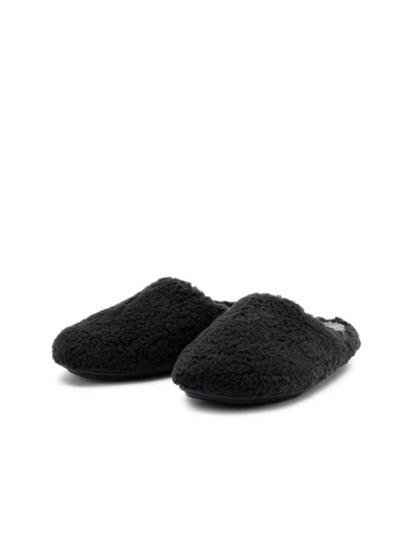 Bio-Baumwolle Hausschuh vegan Schwarz – Furry Homeslipper