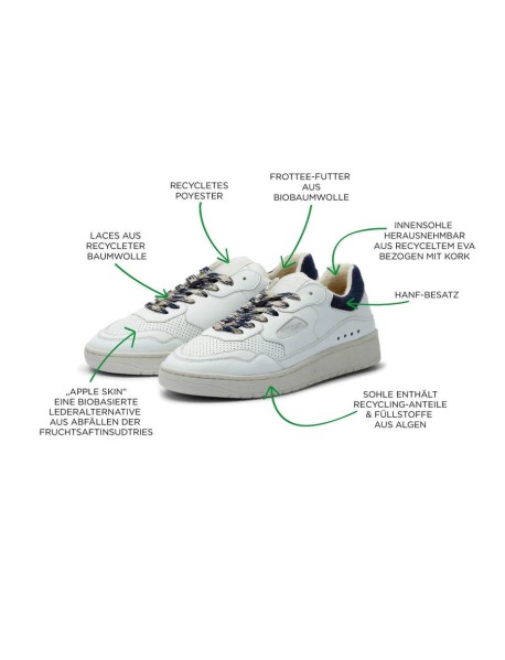 Veganer Hanf Sneaker Unisex Apfel-Leder Marino – Level