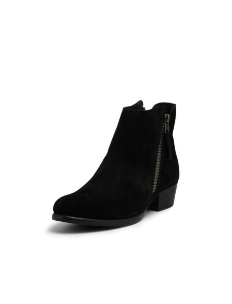 Leder Bootie Damen Schwarz vegetabil gegerbt – Svenja Suede