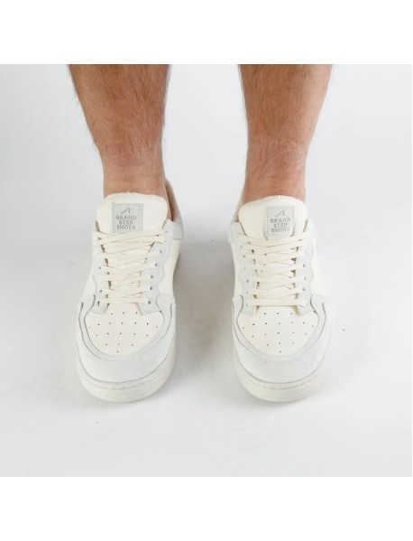 Leder Sneaker vegetabil gegerbt White-Taubenblau – Sammy