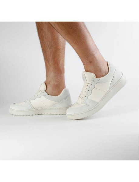 Leder Sneaker vegetabil gegerbt White-Taubenblau – Sammy