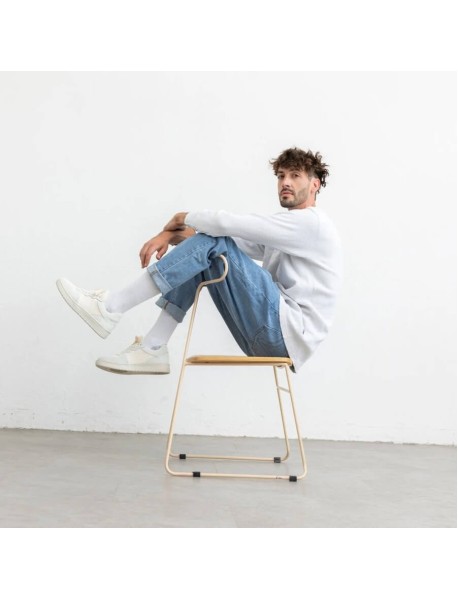 Leder Sneaker vegetabil gegerbt White-Taubenblau – Sammy