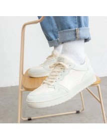 Leder Sneaker vegetabil gegerbt White-Taubenblau – Sammy