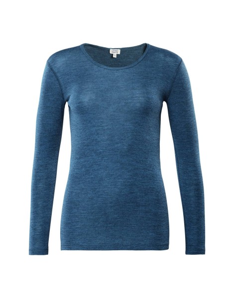 BIANCA – Damen Langarm-Unterhemd aus Bio-Merinowolle & Bio-Baumwolle