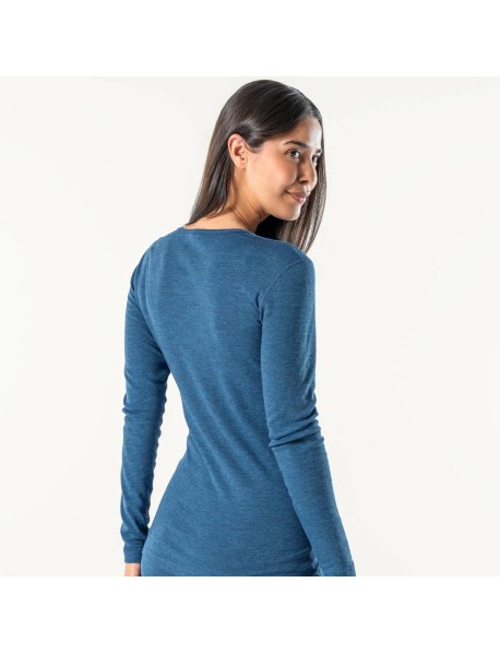BIANCA – Damen Langarm-Unterhemd aus Bio-Merinowolle & Bio-Baumwolle