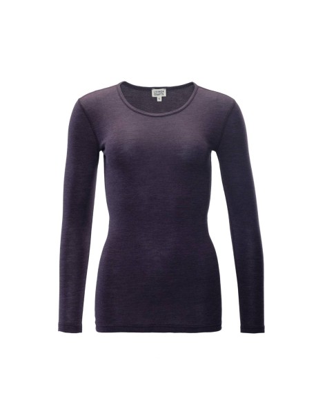 BIANCA – Damen Langarm-Unterhemd aus Bio-Merinowolle & Bio-Baumwolle