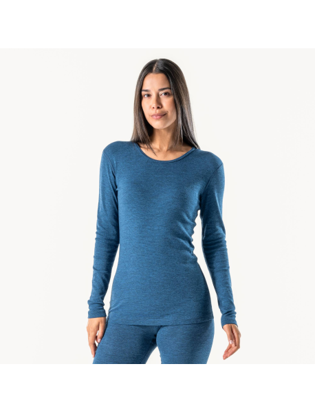 BIANCA – Damen Langarm-Unterhemd aus Bio-Merinowolle & Bio-Baumwolle