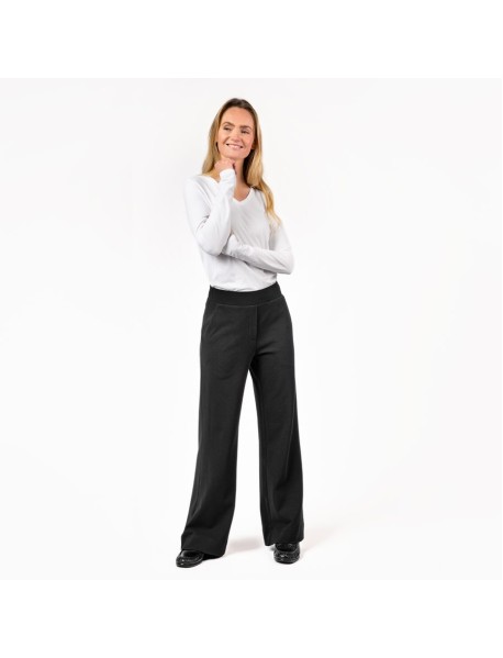 TAMINA | Bequeme Ripp-Jersey Hose mit weitem Bein