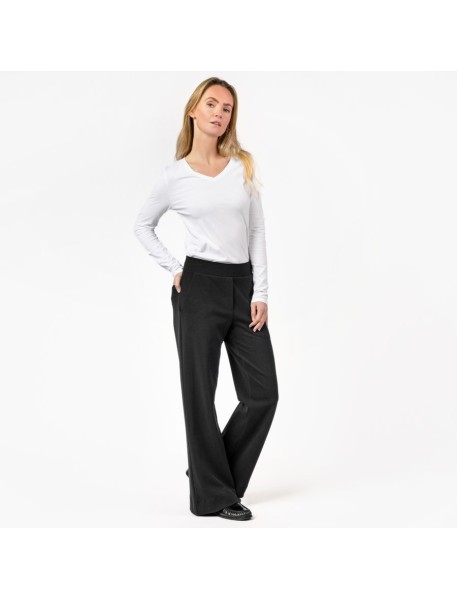 TAMINA | Bequeme Ripp-Jersey Hose mit weitem Bein