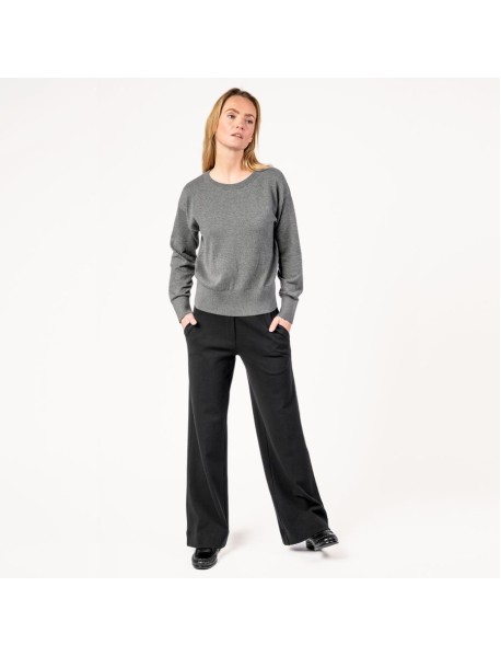 TAMINA | Bequeme Ripp-Jersey Hose mit weitem Bein
