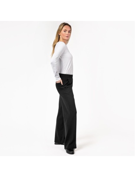 TAMINA | Bequeme Ripp-Jersey Hose mit weitem Bein
